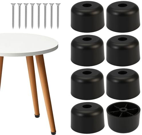 8 Piezas Patas Sofa Redondas Ø 50 x H 30 mm, Patas para Muebles Ø 50 x H 30 mm, patas Sofa de Plástico avec 8 vis, Redondas Pies para Muebles, Pés para Móveis para Sofás, Mesas, Sillas, Armarios