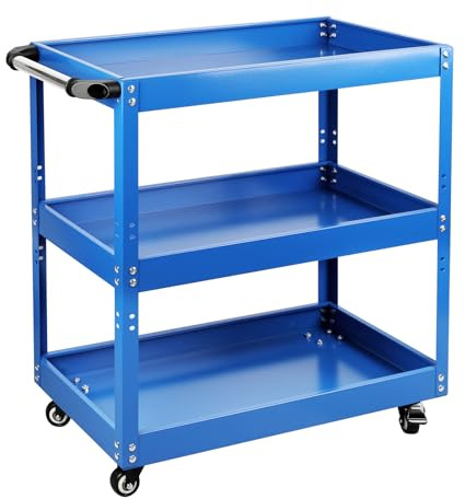 Tool Trolley on Wheels, 3-Tier Heavy Duty Tool Trolley, 26×14×28.3 inches