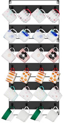 IBUYKE Tassenregal Tassenständer Wand,3er-Set, Becherhalter mit 24 Haken,Tssenhalter Aufhängen,Tassen Organizer für Küche, Esszimmer, Café, Bar,Schwarz TBJ005B-3