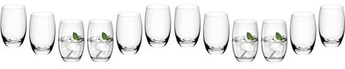 Gerlach 1760 Gläser Set 6 Teilig 450 ml Trinkgläser Wassergläser Spülmaschinenfest Glas Universalgläser Saftgläser Transparent Flo (Packung mit 2)