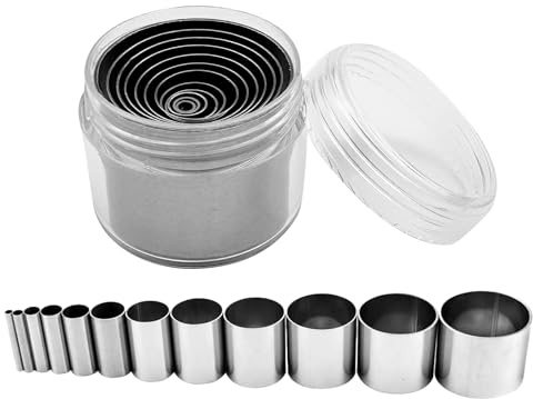 Lot de emporte-pièces creux en acier inoxydable de tailles multiples pour loisirs créatifs et travaux de pâtisserie professionnels