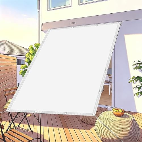 Bianco Vela Ombreggiante,1.2x2.4M/120x240cm Impermeabile Tenda da Sole per Esterno,Tenda a Vela Impermeabile,per Esterni Pergola Piante Da Patio Serra Auto Piscina,con Occhiellato,Rettangolare