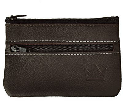 Lederprinz® | Nyckelfodral med 2 fack | handgjort i Tyskland | Äkta läder | 3 års förlängd garanti | Nappa läder | Nyckelväska för män och kvinnor, Brun, Nyckelringsfodral