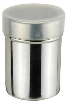 apollo THE HOUSEWARES BRAND Stainless Steel Chocolate Shaker & Lid Cover, Fine Mesh Flour Dispenser, Duster for Baking & Coffee Cappuccino Drinks, Sprinkles & Fine Powder Dusting, Icing Sugar Sieve