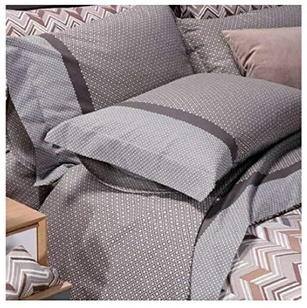 Caleffi Juego Sabanas 100% Algodon para Cama + 2 Fundas de Almohada 50x80 cm – Ropa Cama Suave, Transpirable y Lavable – Diseño Italiano Elegante - Sabanas Algodon 4 Piezas