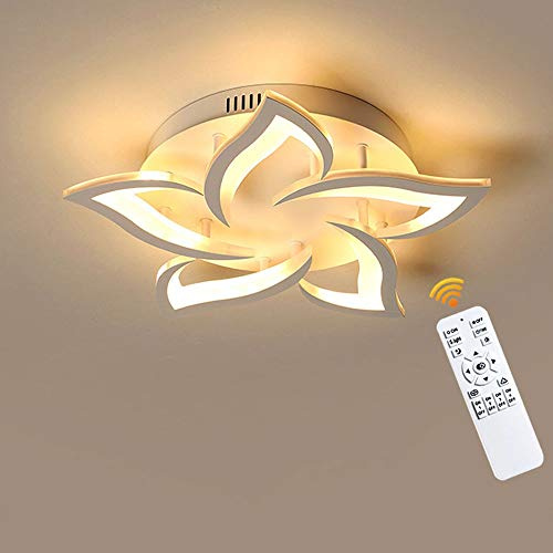 KAIRRY LED Deckenleuchte 24W Moderne Dimmbar Deckenbeleuchtung, 1680LM Wohnzimmerlampe，Schlafzimmer Deckenlampe Acryl-Schirm Weiß Kronleuchter Lampe (5 heads, Ø58cm)