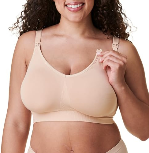 Bravado Designs Body Silk sömlös amnings-BH för amning, trådlös moderskaps-BH, Butterscotch, S