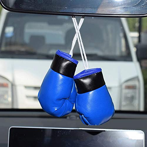 ihreesy Auto Rückspiegel Dekoration,Kreativ Boxhandschuhe Auto Anhänger Auto Spiegel Hängen Ornament Auto Innenspiegel Deko Auto Rückspiegel Hängen Charms Innenausstattung Dekoration,Blau