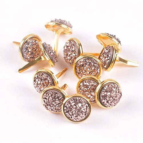 VIXDA 15 Piezas patrón de Mezcla Dorado DIY Brads Scrapbooking Adorno Sujetador Brad Metal artesanía decoración 13x13mm