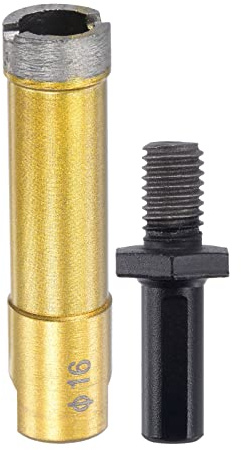 sourcing map Sintered Diamond Core Drill Bits 16mm Hole Saws with M10 Arbor Adapter for Masonry Porcelain Tile Marble Concrete Stone Brick