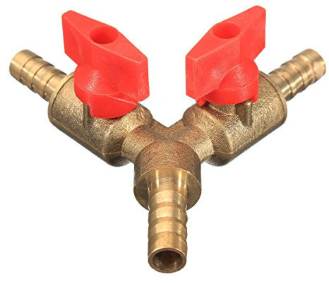 Y Verteiler, 3 Wege Anschluss mit Absperrventilen für Gartenbewässerung, Schiffbau, Bauwesen, Automobil, Zinklegierung 10mm(3/8)