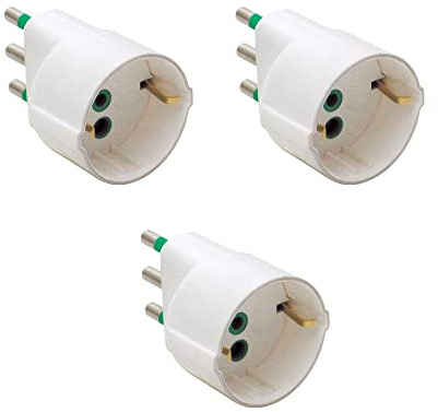 FANTON 82130-B3 - set 3pz adattatore da spina grande 16A a presa schuko 16A colore bianco
