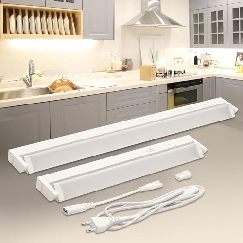 LED Unterbauleuchte schwenkbar CCT 8W Küchenlampe mit Schalter Farbwechsel warmweiß neutralweiß kaltweiß 56cm SERA-M