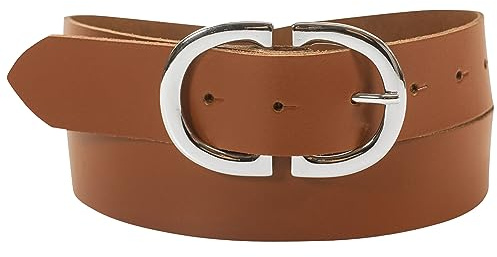 fashionchimp Basic Damengürtel aus 100% echtem Leder, Ledergürtel mit eleganter Doppelschließe, Breite ca. 3,3cm, Made In Germany