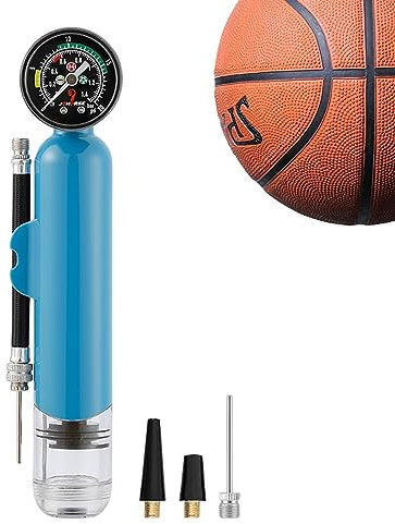 fanelod Sportpumpe - Kompaktes Manometer Ballpumpe - Gymnastikball Zubehör Aufblasgeräte für Fußball, Basketball, Fußball, Volleyball, Wasserball