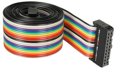 DMiotech 1 Paquet 20 Épingles Plat IDC Arc-en-ciel Ruban Câble 118cm 2.54mm Terrain Planche Pain Sauteur Fils Type-C pour Caméras Portables Électronique Projets