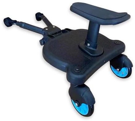 Kingbar Tablero De Buggy con Asiento, Tableros Universales para Niños, Rotación De 360 °, Diseño Estable De Dos Ruedas, Tablero De Cochecitos para Niños Pequeños, Accesorio De Cochecitos, Blue