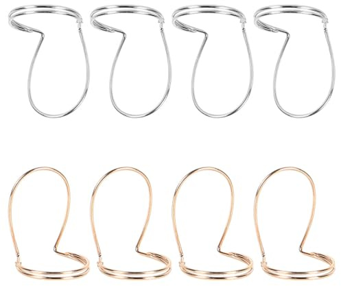 Toyvian 8 Pieces Guitar Finger Picks Metal Plectrums for Banjo Mandolin Folk Guitar Bass Thumb and Index Finger Picks Gold and Silver