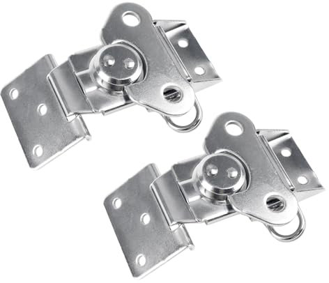 Geesatis Twist Latch & Keeper 2 Pcs Spring Loaded Butterfly Twist Latch Chrome Toggle Clamp Hasp Fastener 90 Degree 180 Degree for Box