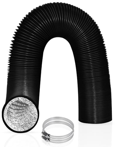 75mm PVC Abluftschlauch, 5 Meters Alurohr Lüftungsschlauch aus Aluminium Aluflexschlauch für Abzugshaube, Rohrventilator