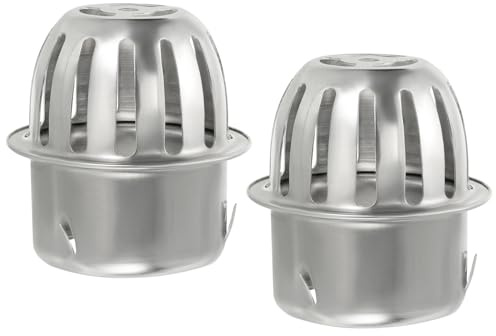PATIKIL Dome Gutter Guard Filter, 2 Pack 304 Stainless Steel Downspout Strainer, Anti-Blocking Outdoor Gutter Cleaning Tool for Stops Leaves Debris, Fits 2.8-3 Inch