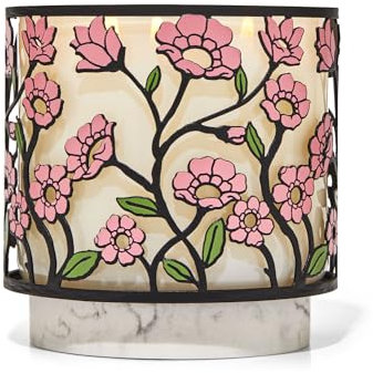 Bath & Body Works 3 Wick Candle Holder Sleeve Flowerbed