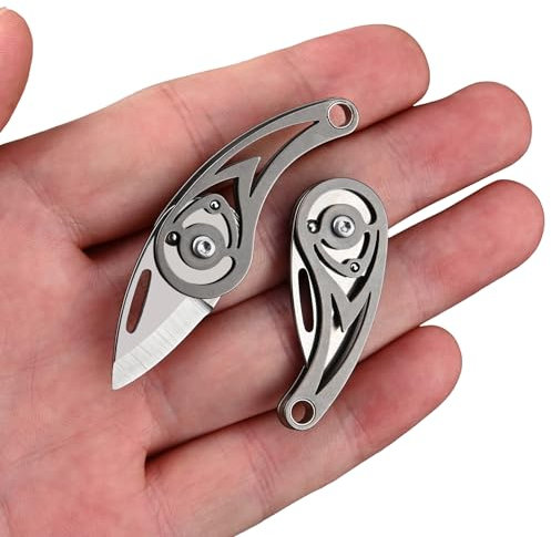 BEEK Mini Taschenmesser, Titan Klappmesser Schlüsselanhänger, EDC Messer Klein, Cuttermesser, Paketöffner, Pocket Knife, Geschenke für Männer Frauen