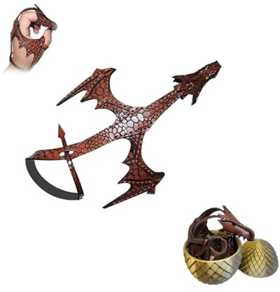 BaraSh Bracelet dragon à main en cuir, bracelet manchette dragon réglable avec œufs de dragon imprimés en 3D, bracelet dragon en cuir vintage, bracelet dragon cosplay unisexe