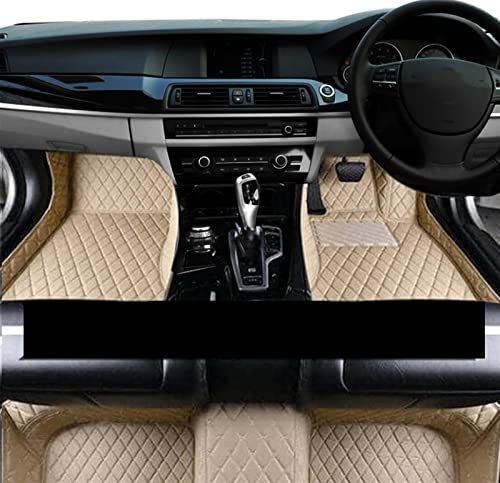 DZSFDGDDFGD Autoteppich Fußmatten Für Q7 4M MK2 2016~2022 7-Sitzer-Automatten Komplettset Auto-Fußmatte Luxus-Lederteppich Anti-Schmutz-Pad(RHD Beige)