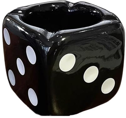 Aschenbecher Keramik-Aschenbecher for den Schreibtisch, Zigaretten-Aschenbecher for den Innen- und Außenbereich, Schreibtisch-Aschenbecher for die Dekoration im Home-Office Aschenschale(Black-B)