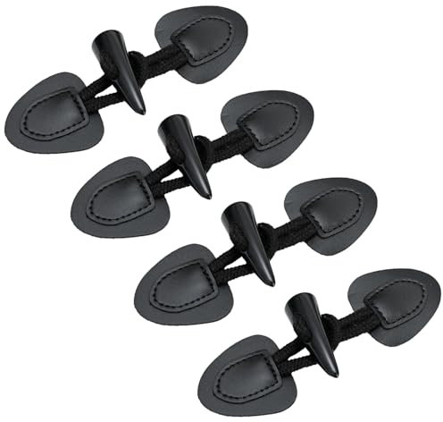 QZKJQDD 4 Paar Leder Knebelverschlüsse, Knöpfe Verschluss Jacken, Knöpfe für Strickjacke, Knebelknöpfe mit Verschluss, Knöpfe Zum Annähen, für DIY Handwerk Kleidung Nähen Dekoration Basteln Zubehör