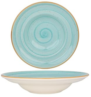 Bonna Assiette De Pâtes - Aqua - Porcelaine - 27 cm (450cc) - lot de 2