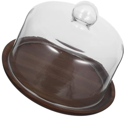 OFFSCH 1set Elegant Cake Stand Glass Dome and Tray for Fruit Cheese and Pastry Display Cover for Parties and Events Freshness Preserving Food Presentation