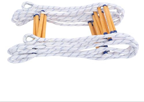 10FT Balcony Fire Escape Ladder With Hooks Carabins Portable For Adults Multi-use Kids Work For Treehouse And Outdoor(147FT/45M)