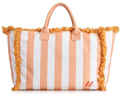 Muitomas Borsa Mare da Donna Grande, Estiva con Manici Rinforzati e Tasca Interna, 46 x 33 x 15, Colore Peach Fuzz