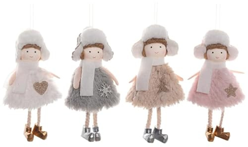 IMIKEYA 4 Stück Plüsch Weihnachtsbaum Engel Anhänger niedliche Weihnachten Engel Puppe Weihnachtsbaum Ornamente für Weihnachts Dekoration Party