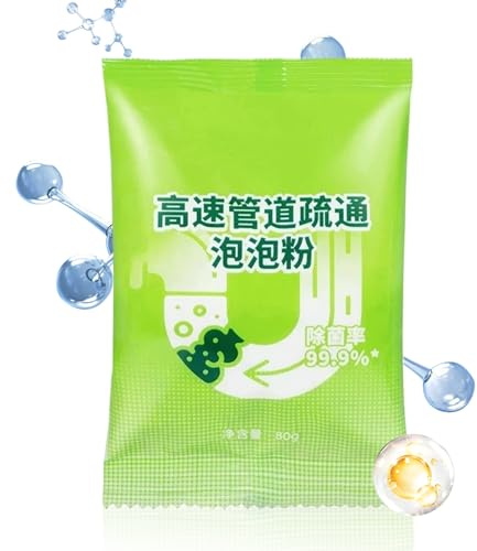 Agente de dragado de tuberías, drenaje de fregadero, agente de dragado en polvo, 80 g, solución de eliminación de vello para inodoro, cocina, baño, apartamento, casa de alquiler, dormitorio