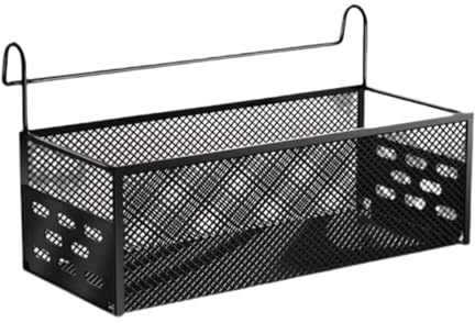 KESOTO Hängekorb für Bett, Metall-Bett-Organizer, hängender Aufbewahrungskorb, Bettregal-Organizer, Bettkorb zum Aufhängen von Büchern, Mobiltelefonen, Zeitschriften, Wohnheim, Kinderzimmer, Schwarz