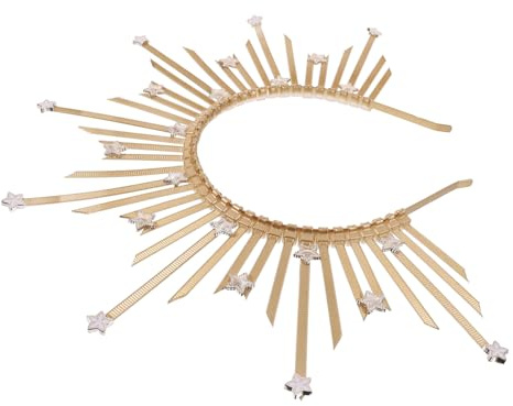 EPIGEIST Goldenes Haarband Göttinnenkrone Stachelkrone Für Hochzeiten Cosplay Und Verlobungen Damen Kopfschmuck Angenehm Zu Tragen