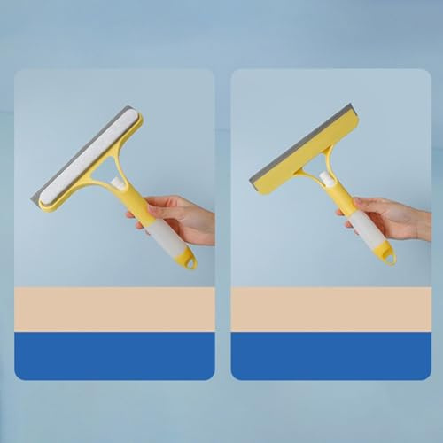 Glass Cleaning Tool with Water Spray Squeegee and Silicone Wiper Blade, Multi Purpose Glass Wiper and Bathroom Surface Cleaner for Windows, Shower Door Scraper(WHITE)