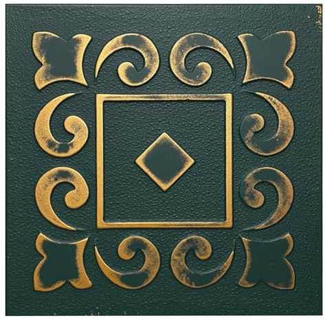 Eurodeco Paneele aus Polystyrol XPS, Deckenpaneele, 3D Wandpaneele, Styropor Dekoren, Decken Retro Vintage Wandverkleidung, 3mm dick - 50x50cm (4m²-16 Stück, 89-ZL-42)