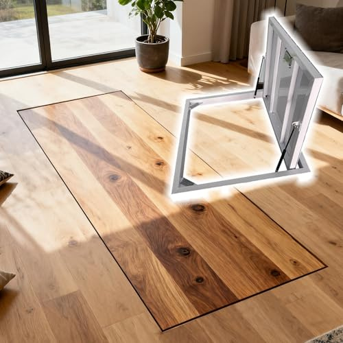 Crawl Space Floor Access Door Hatch 20in, Heavy-Duty Steel Hidden Storage Room/Basement Entry Doors, Invisible Cellar Entrance Cover Plate(48X20(122x51cm))