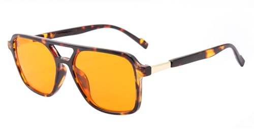 OKH Filtro Luce Blu Occhiali da Gioco Retrò per Uomo e Donna, per Schermi TV, Telefono e Computer, Anti Affaticamento e Antiriflesso (Arancione-99%-Tartaruga)