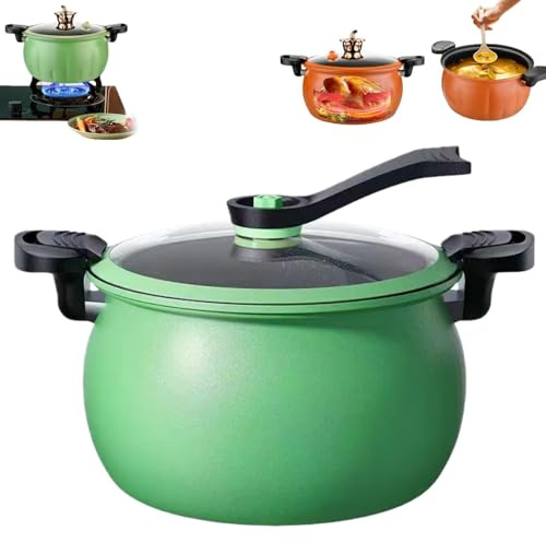 Autocuiseur multifonction antiadhésif grande capacité, 8 litres, couvercle en verre transparent, poignée anti-brûlure, compatible avec différents modes de cuisson