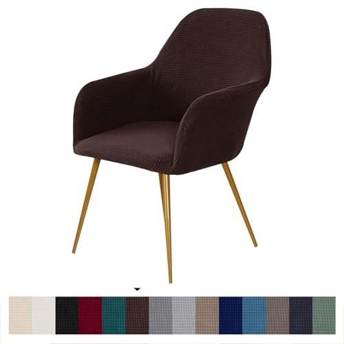 Luxuriöse Stuhlhussen aus Stretch-Samt, weich, für Büro und Esszimmer, elegante braune Fell-Schonbezüge, stilvolle Heimdekoration
