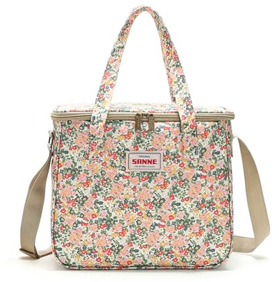 Shuqio Bolsa Térmica Porta Alimentos Aislante, Lonchera Reutilizable con Correa Ajustable para Hombres y Mujeres, Ideal para Trabajo, Escuela, Viajes, Playa y Exterior,(naranja,11L)