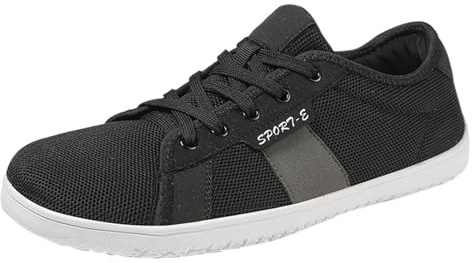 Zapatos de pie descalzo para mujer y hombre, tenis anchos para correr, cómodos tenis de malla para exteriores, tenis de parte inferior plana, tenis ligeros y transpirables, zapatos antideslizantes