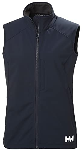 Helly-Hansen Paramount Softshell Vest - Breathable Women's Vest with Fleece Backing & Weather-Resistant Features, 597 Navy - S