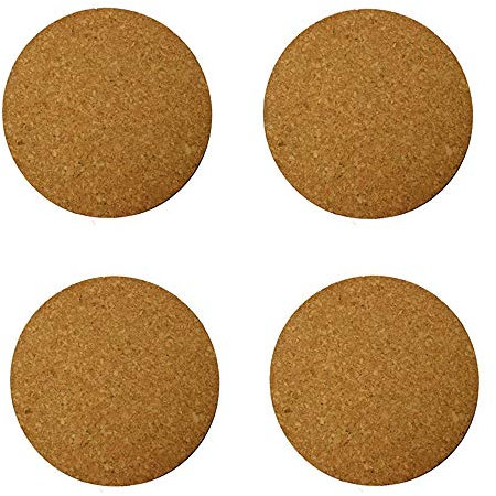 Gardener's Blue Ribbon Plastec Korkmatte, 25,4 cm, Naturkork, Schwarz, 4 Stück