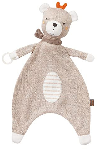 Fehn Schmusetuch Baby fehnNATUR Teddybär aus Baumwolle aus biologischem Anbau - Kuscheltuch - Kuscheltier Spielzeug Stofftier - Plüschtier Stofftuch zum Kuscheln für Kleinkinder ab 0+ Monaten
